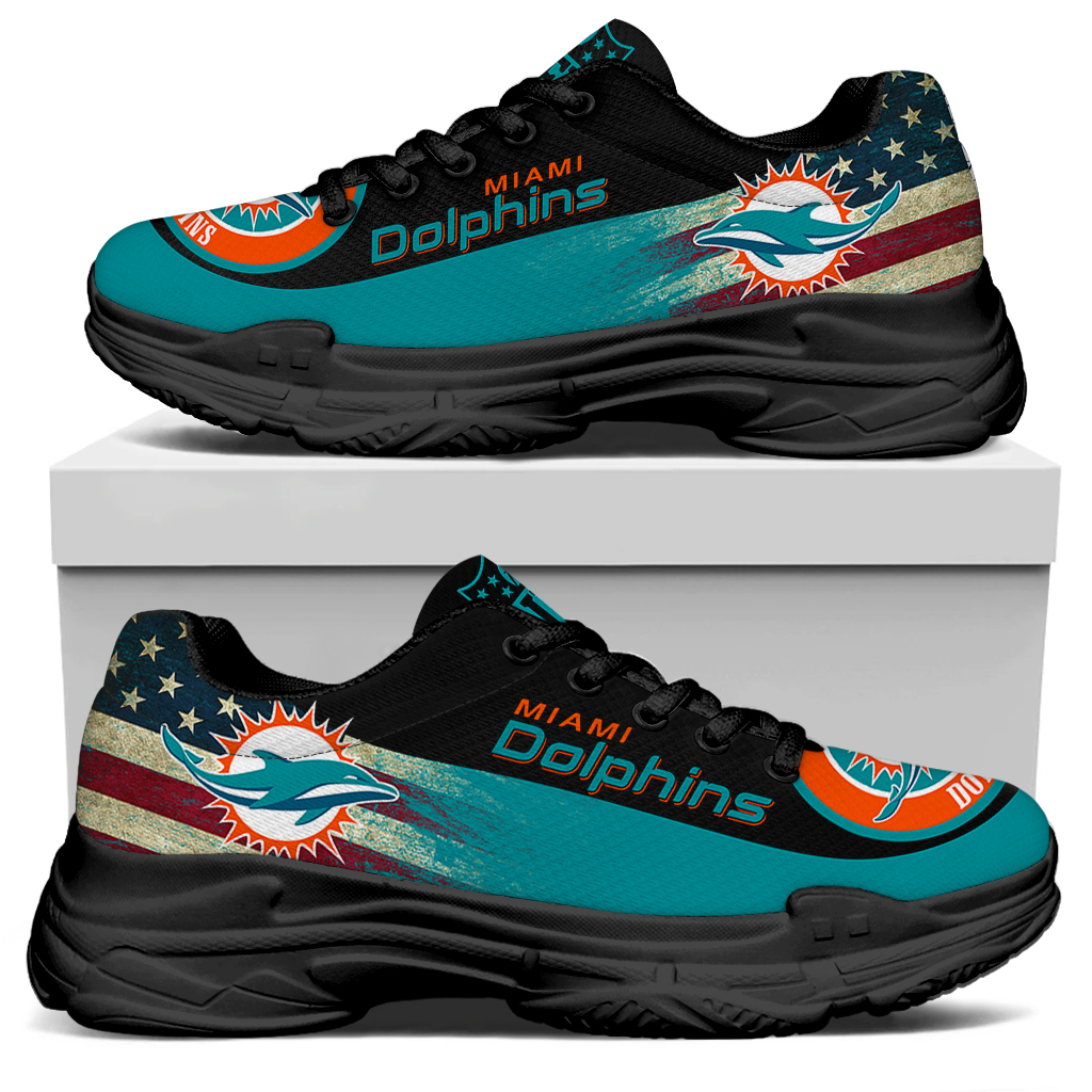 Men's Miami Dolphins Edition Chunky Sneakers With Line 003